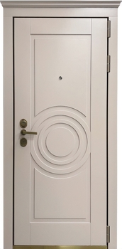 Входная дверь с карнизом, фрезерованными панелями МДФ с покраской эмалью по RAL