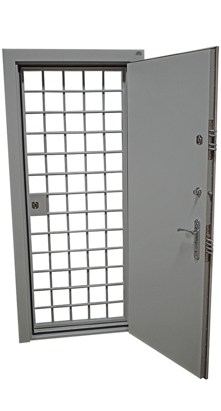 Дверь КХН с решеткой типа Ника ДЗ-3Р